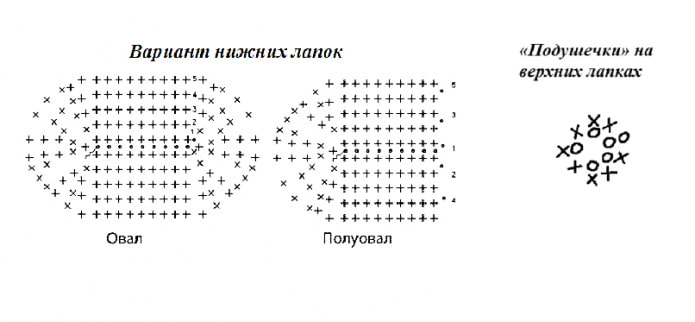Вариант лап и подушечек Вариант лап и подушечек
